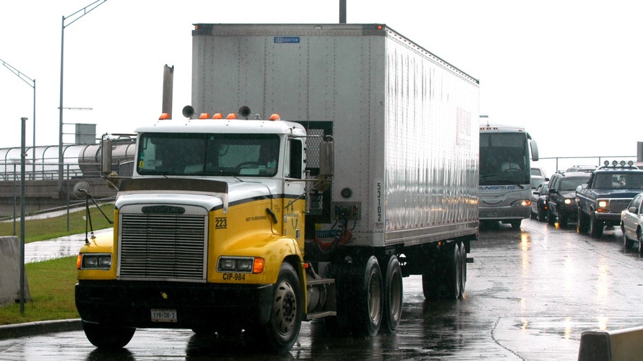 Cargo trucks at the southern border